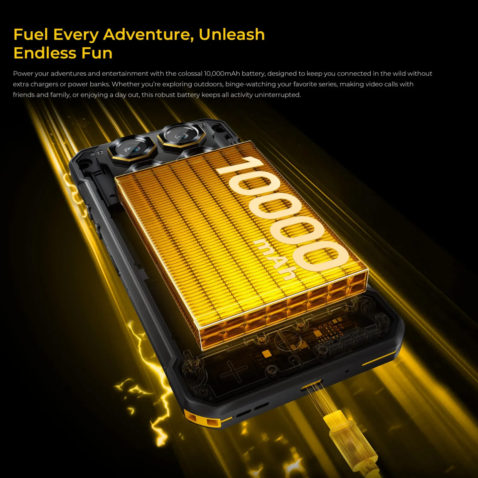Oukitel WP60 5G Rugged Phone 7.2'' HD+ Display 10,000mAh Big Battery 108MP Camera Android 15(16GB+512GB NFC)