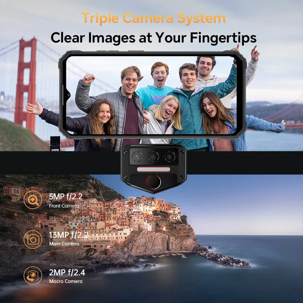 Oukitel WP23PLUS 4G Rugged Phone 6.52-inch 10600mAh Big Battery 13MP Camera Android 13(8GB+256GB NFC)