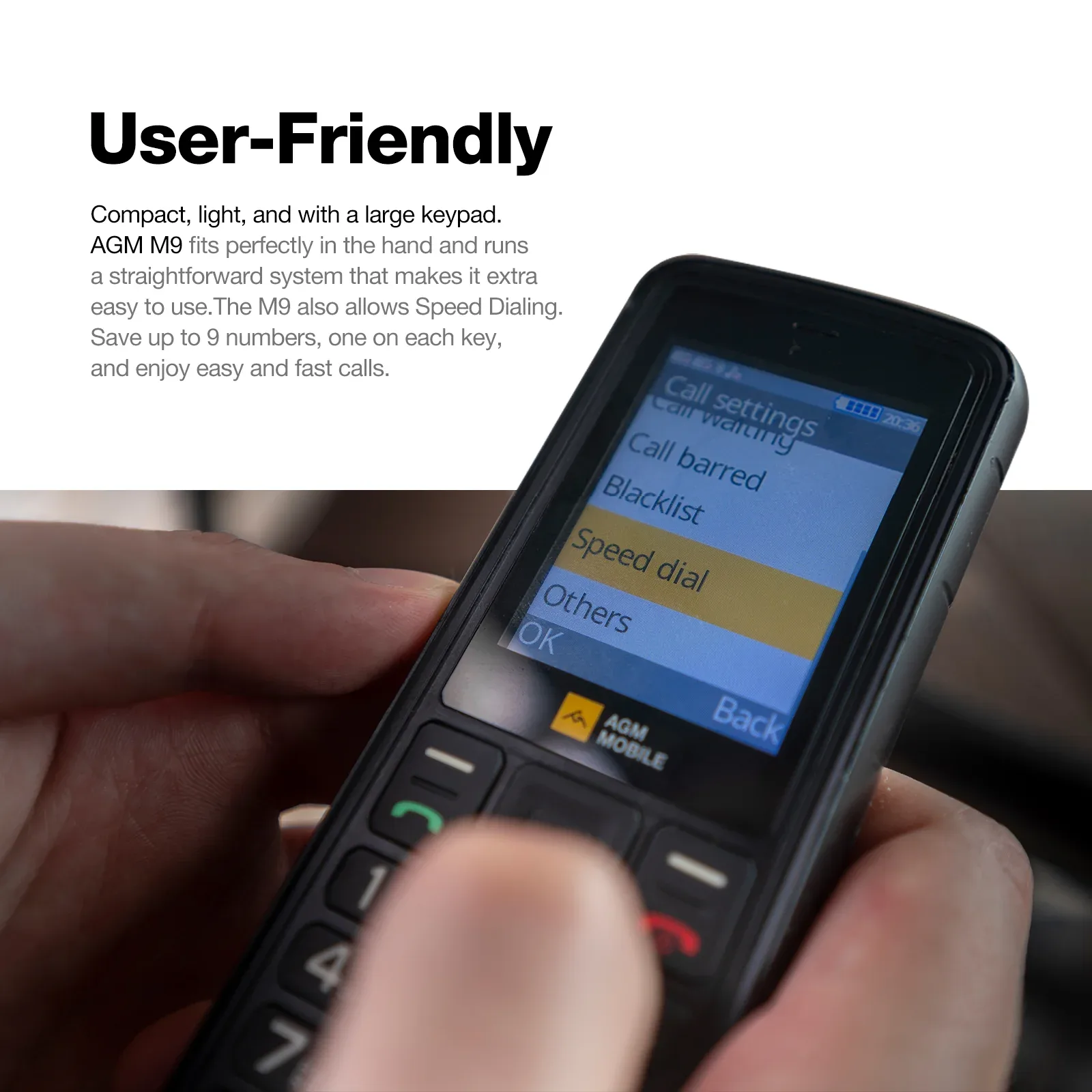 AGM M9 | Rugged | 2G |  Ergonomic | User Friendly | Fast Dial | Dual SIM