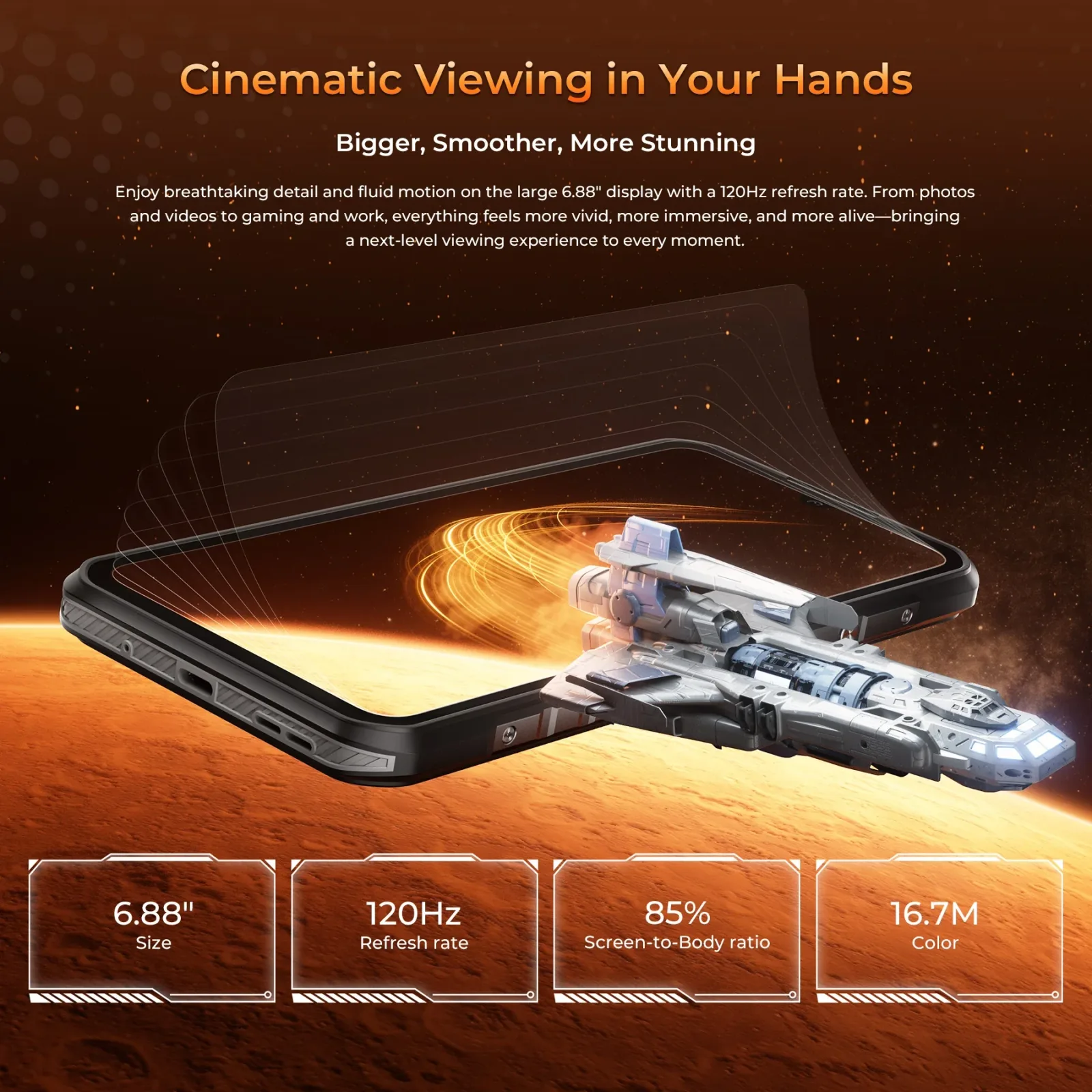 OUKITEL WP68 Air 5G Rugged Phone 6.88'' HD+ Display 8000mAh Battery 64MP Camera Android 16 (12GB+512GB NFC)