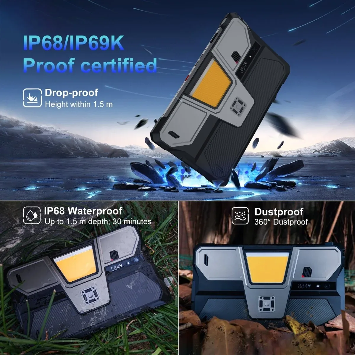 TANK Pad - 5G Rugged Tablet with 100lm DLP Projector & 21,000mAh Battery - Big Screen Anywhere