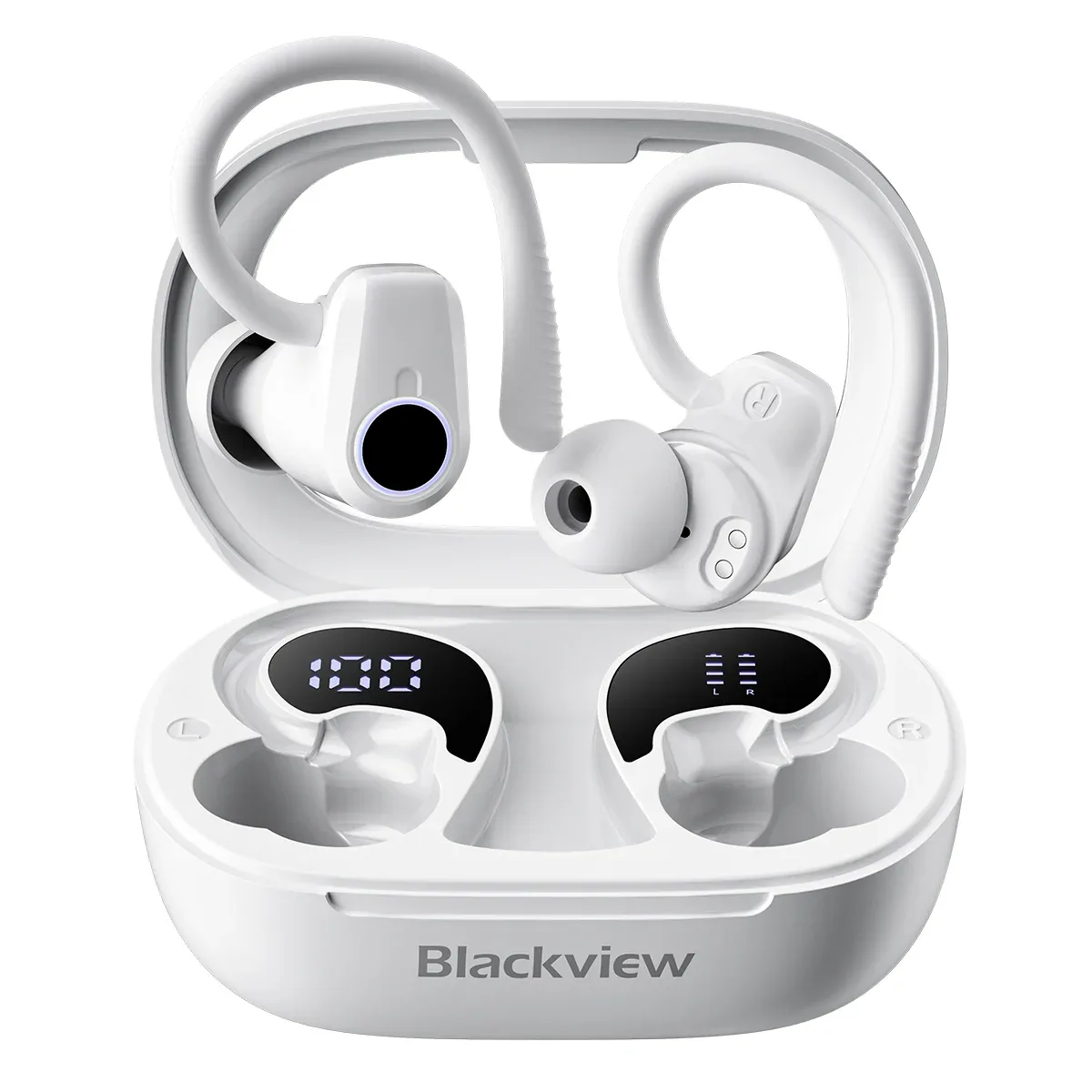 Blackview AirBuds 60 IPX4 Waterproof Bluetooth 5.3 Half In-ear TWS Earbuds with Earhooks