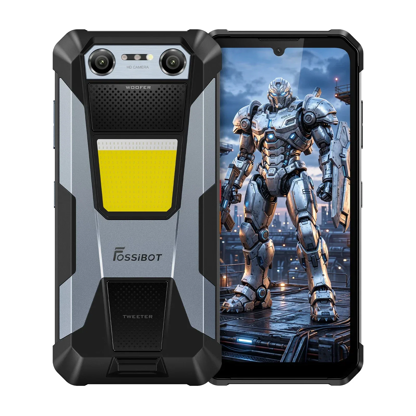 FOSSiBOT F106 Plus Rugged Smartphone, 6GB RAM + 128GB ROM, 12000mAh Battery, 120dB Dual Stereo Speakers, 20MP Night Vision Camera, 50MP AI Camera, 6.745" 120Hz Display, Android 16, IP68/IP69K, NFC