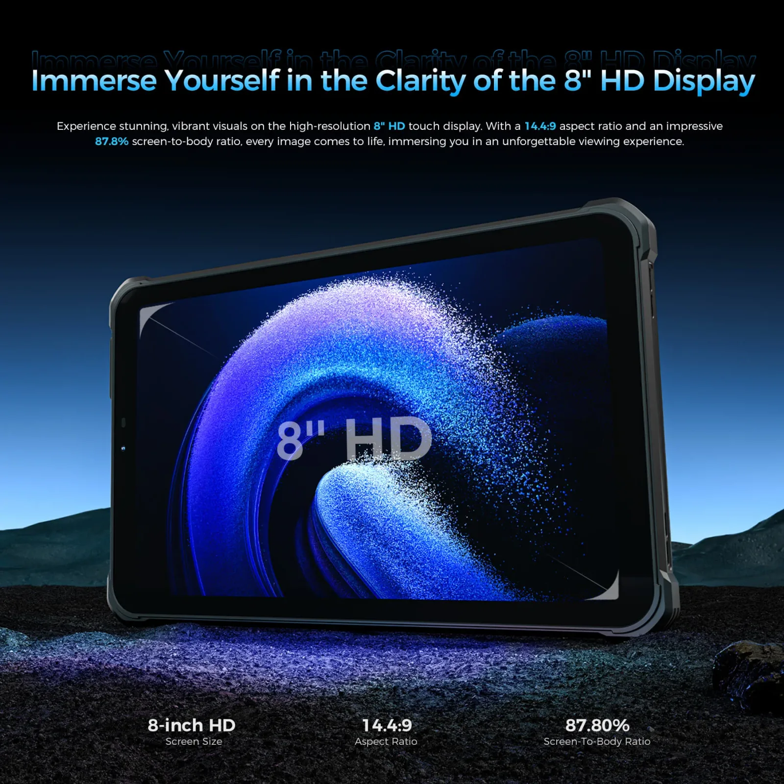 Oukitel RT3 Plus 4G RuggedTablet 8-inch 11000mAh Big Battery 16MP Camera Android 15 (6GB+128GB NFC)