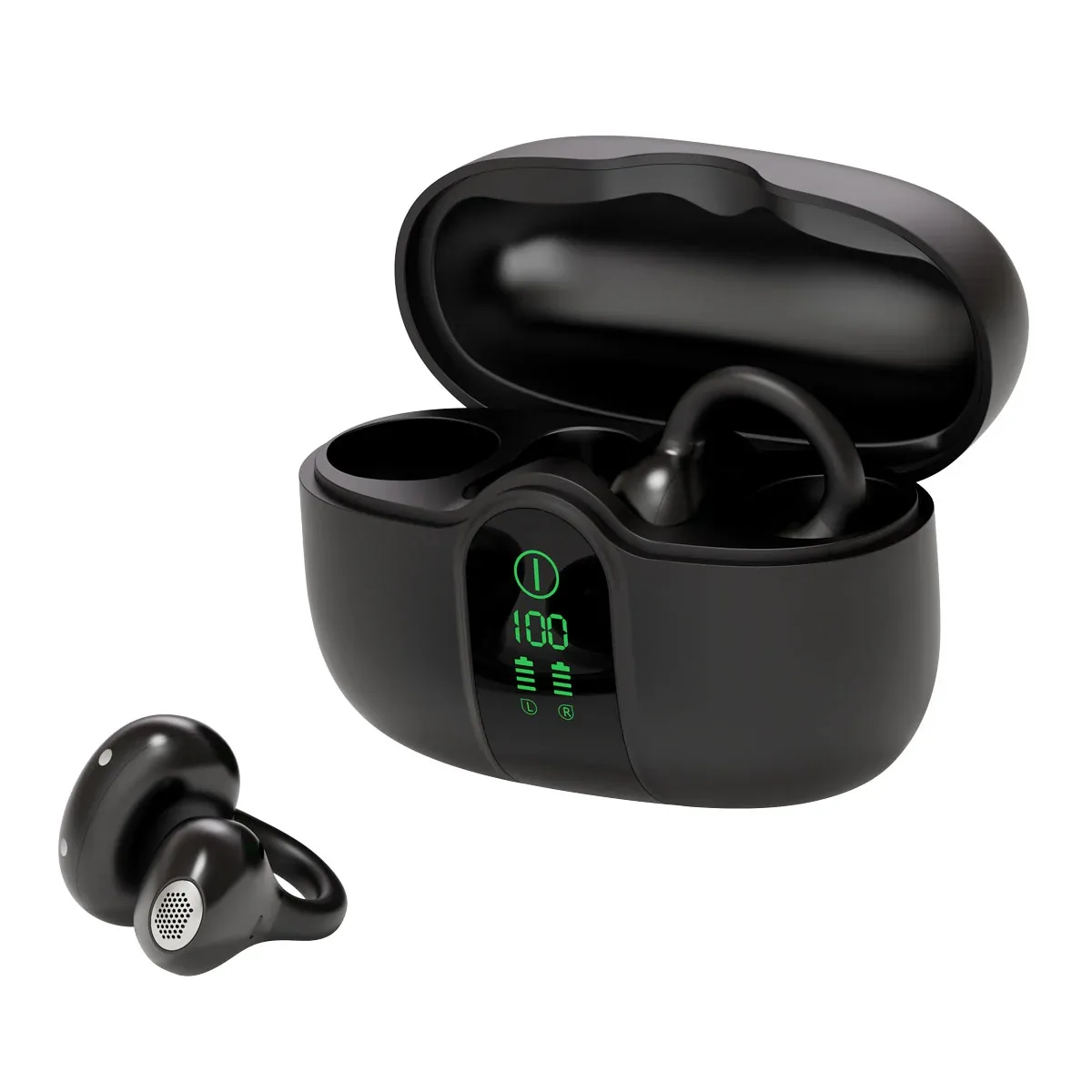 Blackview AirBuds 15 IPX5 Waterproof LED Display Bluetooth 6.0 Clip-on OWS Earbuds