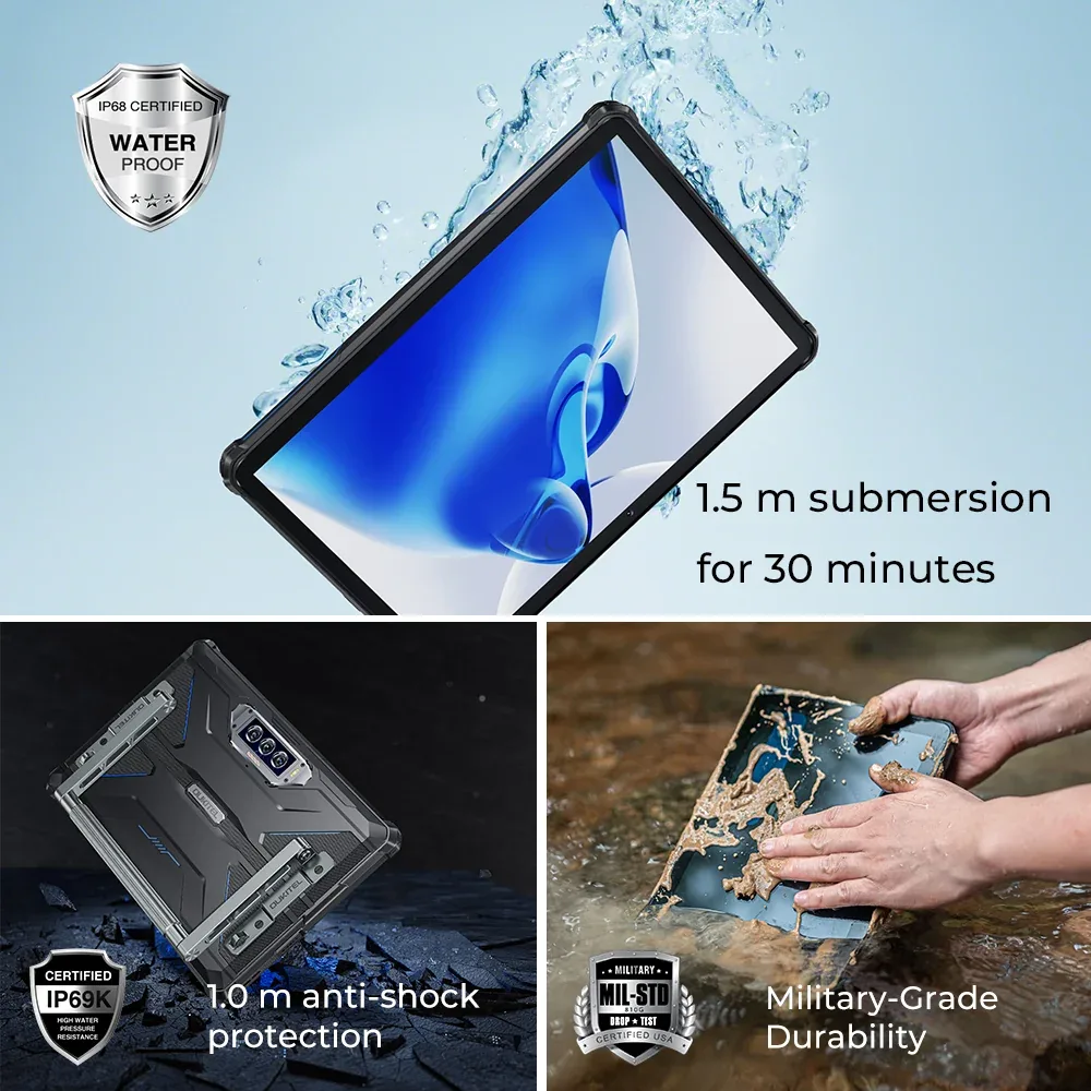 Oukitel RT7 5G RuggedTablet 10.1-inch 32000mAh Big Battery 48MP Camera Android 15 (12GB+512GB)
