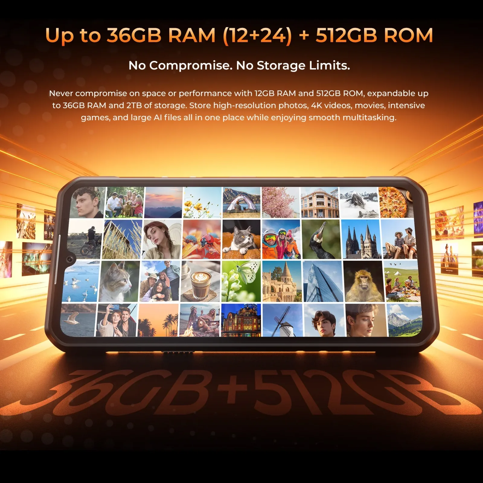 OUKITEL WP68 Air 5G Rugged Phone 6.88'' HD+ Display 8000mAh Battery 64MP Camera Android 16 (12GB+512GB NFC)