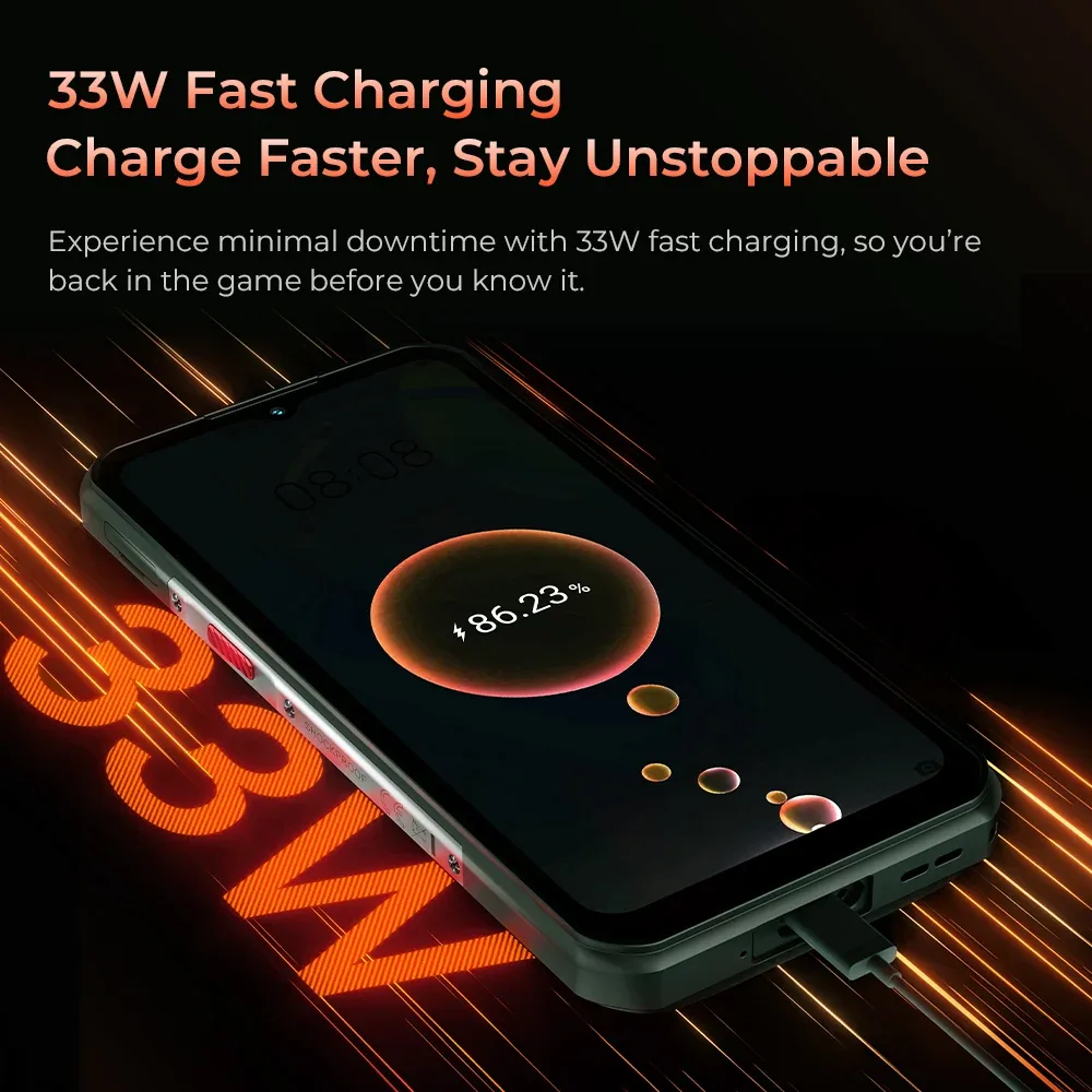 Oukitel WP55 5G Rugged Phone 6.6'' HD+ Display 11000mAh Big Battery 108MP Camera Android 15(12GB+256GB NFC)