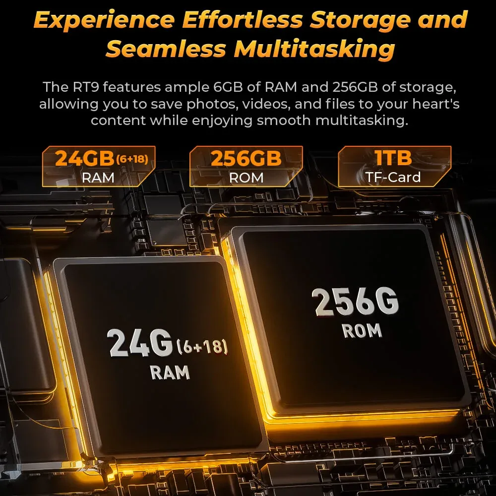 Oukitel RT9 RuggedTablet 10.1-inch 2K 11000mAh Big Battery 16MP Camera Android 14 (24GB+256GB)