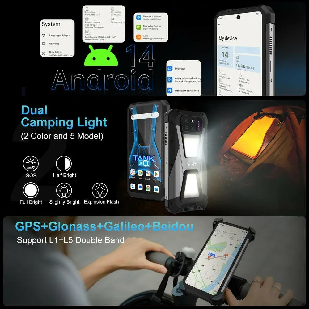 TANK 3S - 5G Rugged Phone with DLP Projector, 15,600mAh Battery, 64MP Night Vision