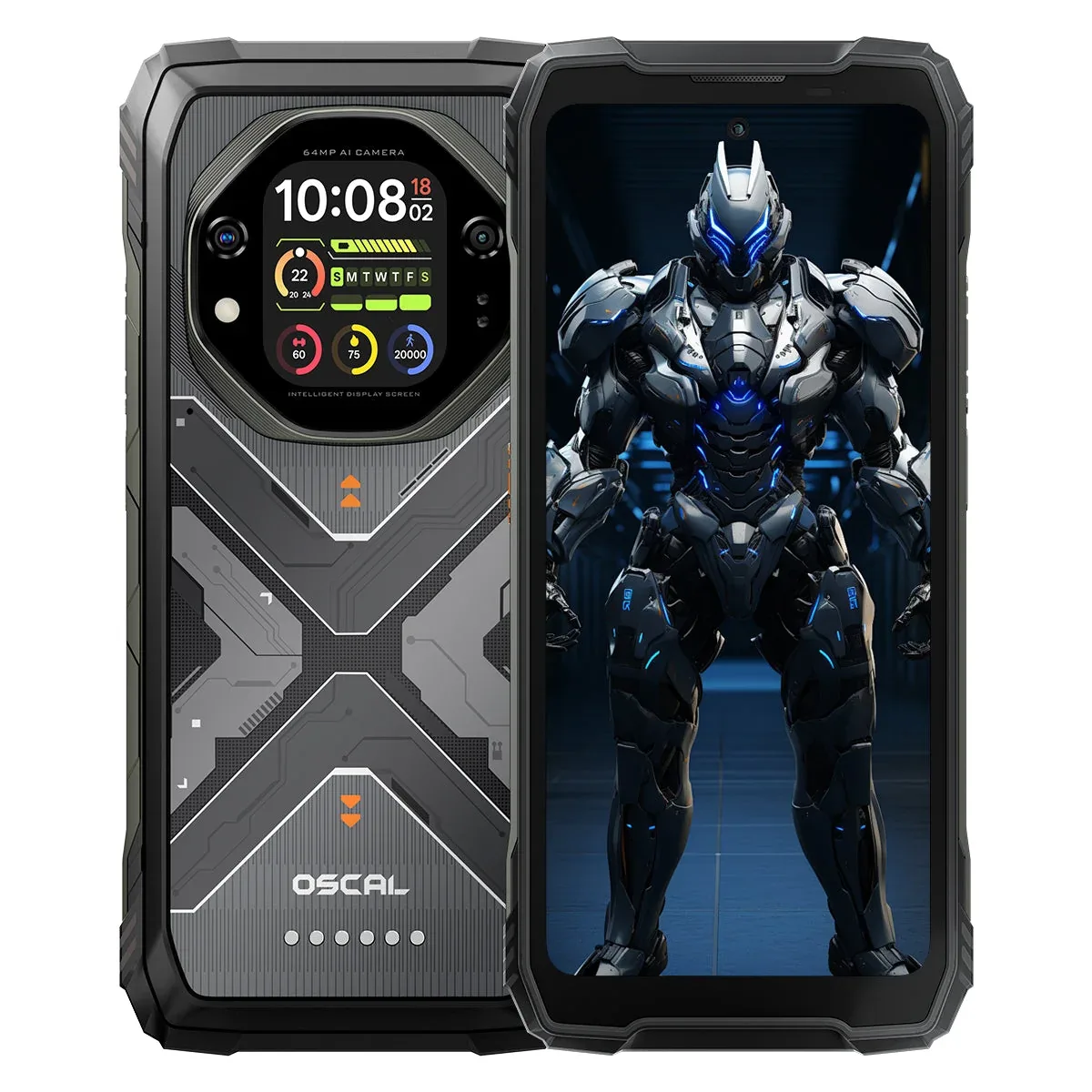 OSCAL Tank 1 Rugged Phone 20000mAh/55W 6,78" FHD+ 120Hz & 2,01" Rear Touchscreen Night Vision