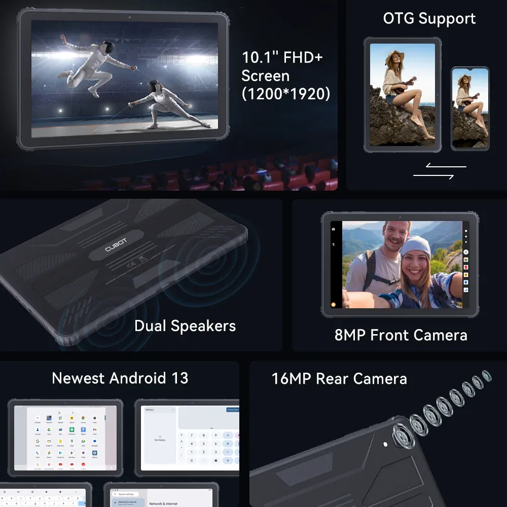 Cubot TAB KingKong Android 16GB RAM+256GB ROM 10.1'' FHD+ Display 10600mAh Tablet