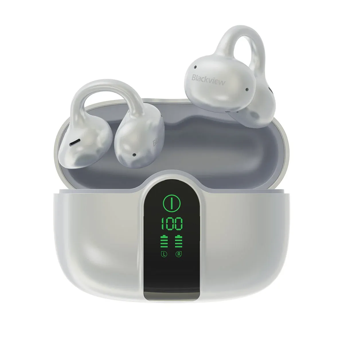 Blackview AirBuds 15 IPX5 Waterproof LED Display Bluetooth 6.0 Clip-on OWS Earbuds