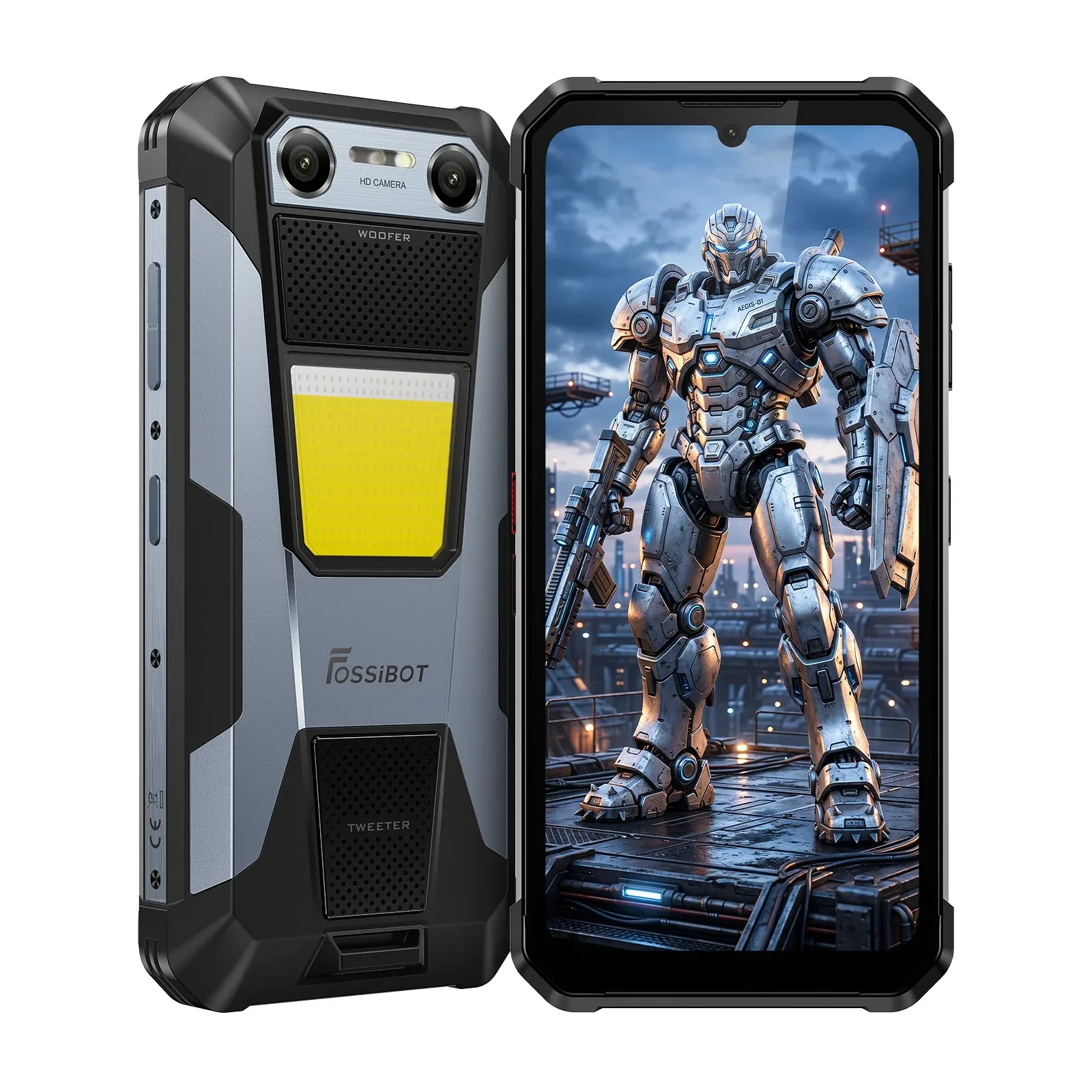 FOSSiBOT F106 Plus Rugged Smartphone, 6GB RAM + 128GB ROM, 12000mAh Battery, 120dB Dual Stereo Speakers, 20MP Night Vision Camera, 50MP AI Camera, 6.745" 120Hz Display, Android 16, IP68/IP69K, NFC
