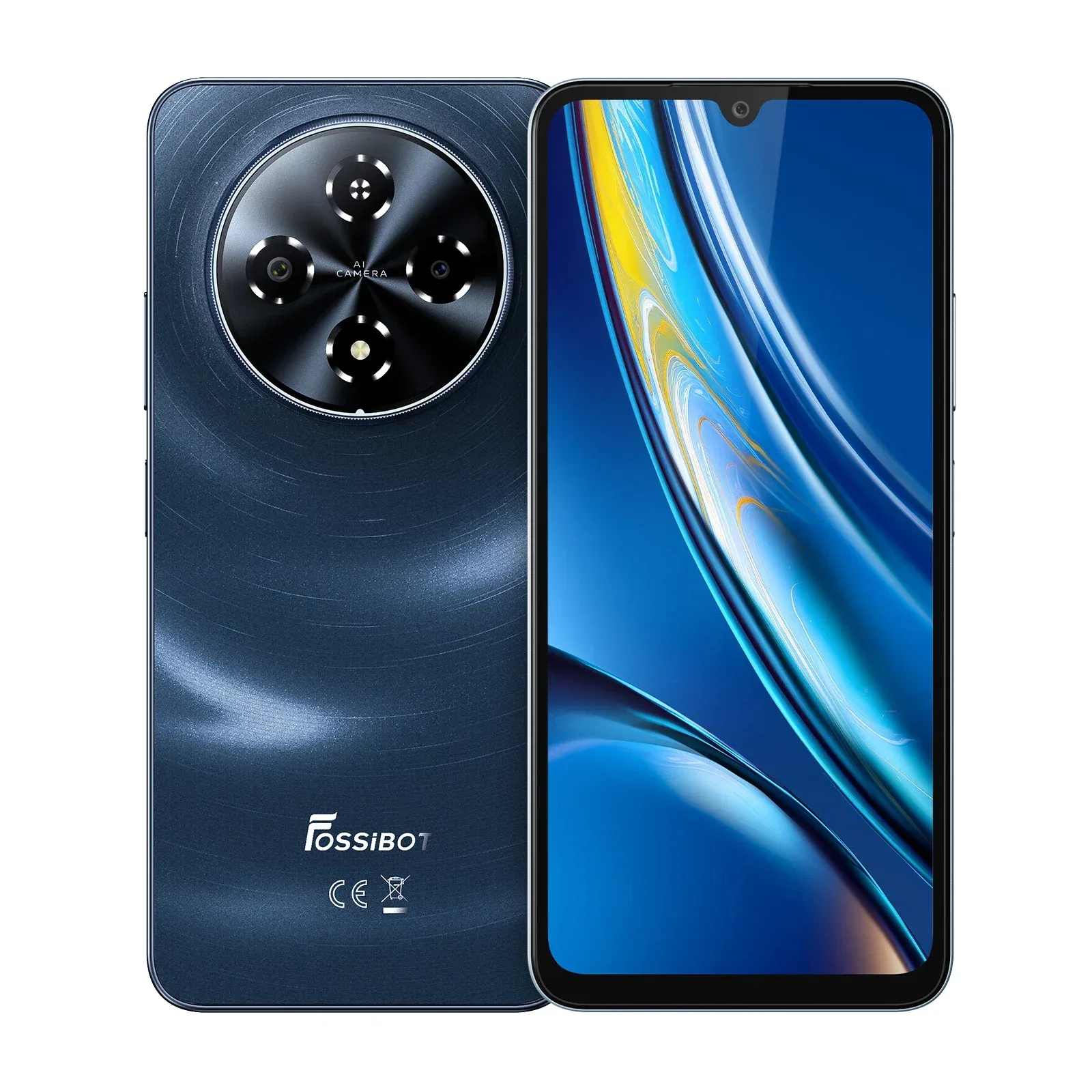 FOSSiBOT S5 Smartphone, 6.88” 120Hz Display, 6000mAh Battery, 4GB+128GB, Android 15, Dual SIM 4G, 13MP Camera, Slim 8.5mm