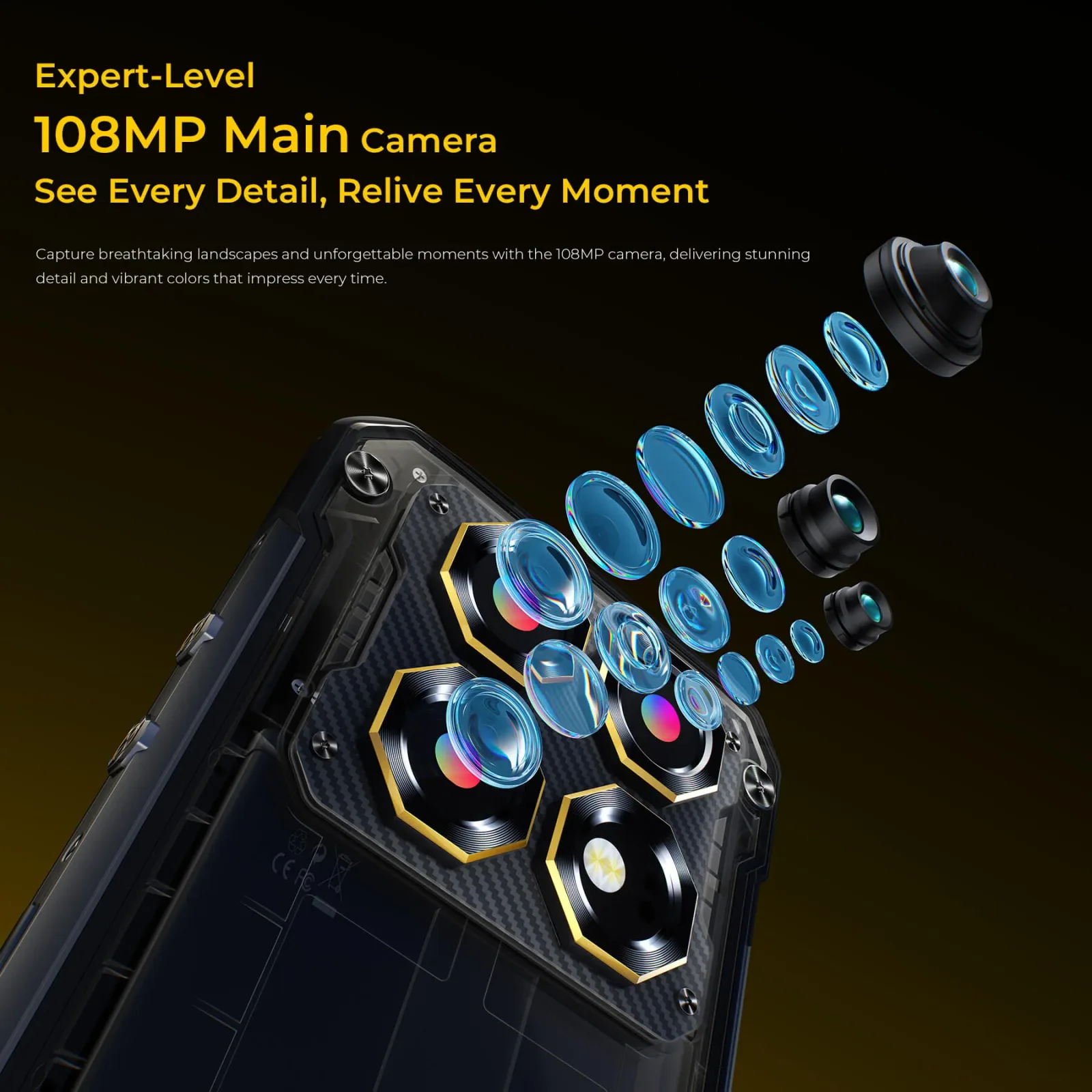 Oukitel WP60 5G Rugged Phone 7.2'' HD+ Display 10,000mAh Big Battery 108MP Camera Android 15(16GB+512GB NFC)