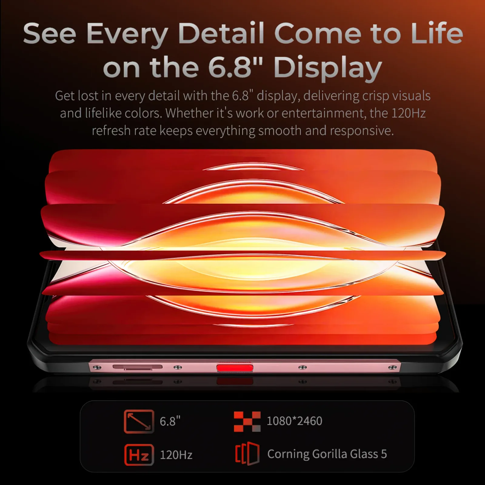 Oukitel WP56 5G Rugged Phone 6.8''FHD+Display 16000mAh Big Battery 108MP Camera Android 15(12GB+512GB NFC)