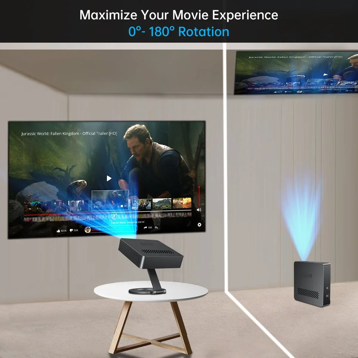 8849 Mars - USB Mini Projector, 720p HD, 100 Lumen, Plug & Play, No Battery, Portable