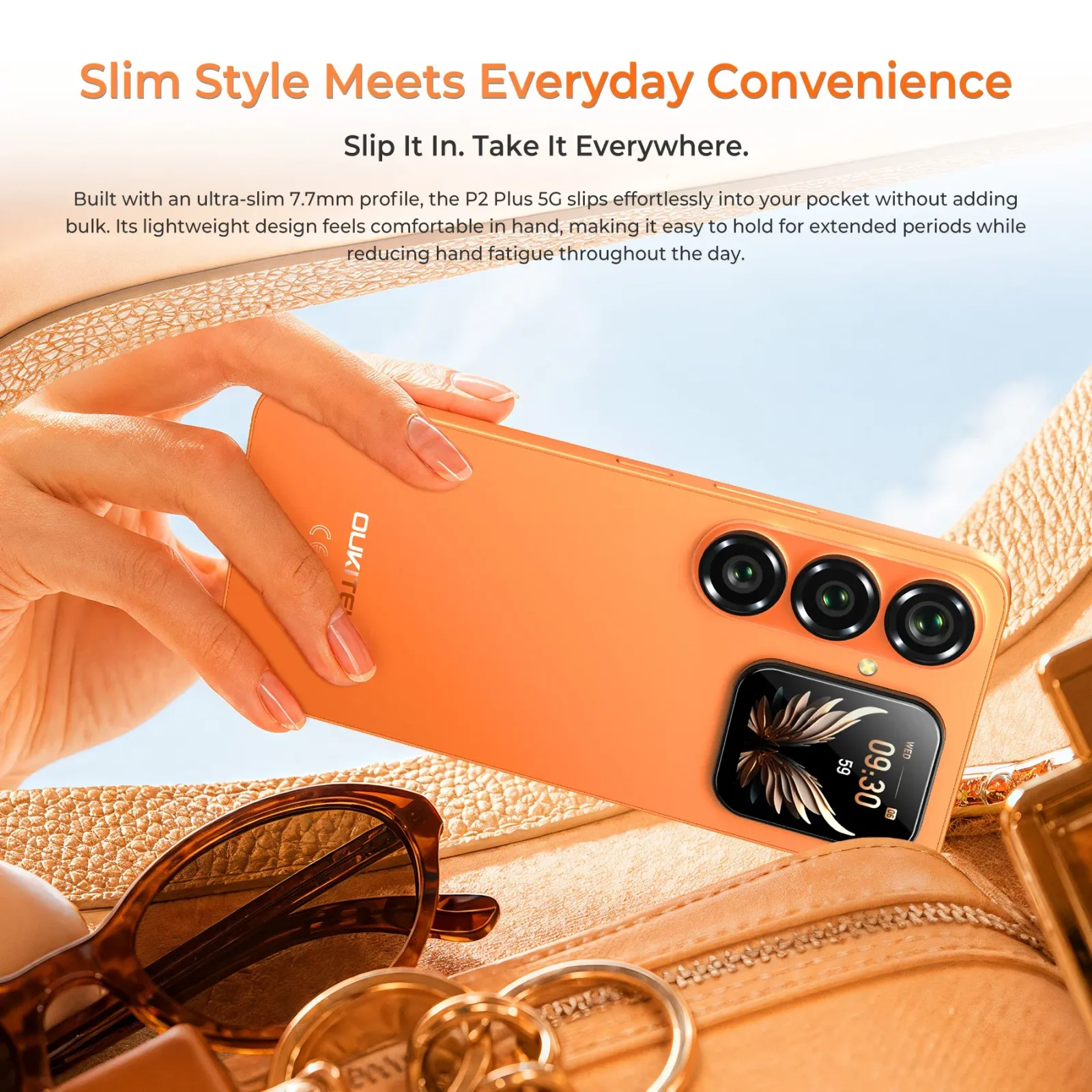 OUKITEL P2 Plus Ultra-Slim Smartphone 7.7mm Body 6.7" FHD Display 5000mAh Battery (12GB+256GB)