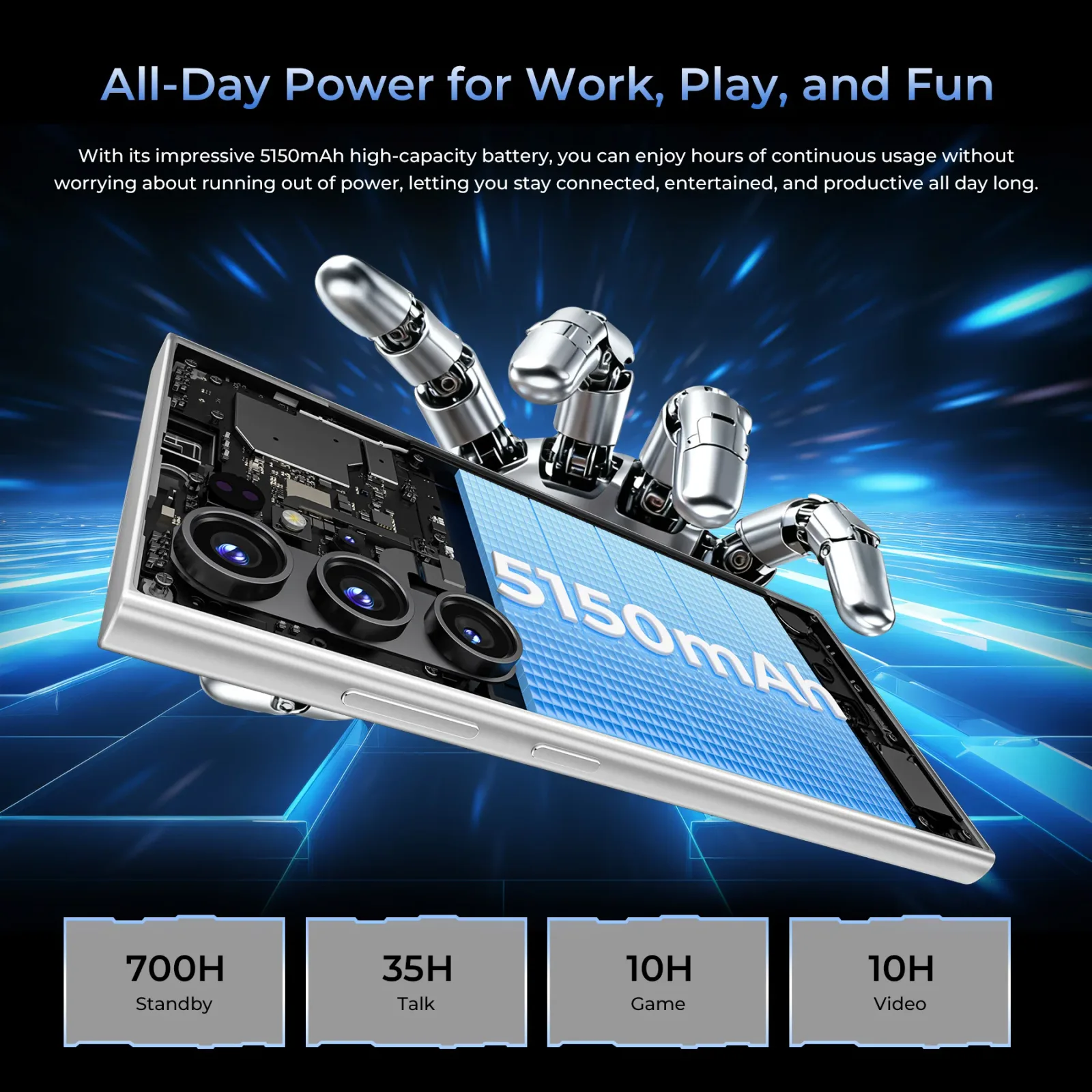 OUKITEL C61 GT-EV 6.88-inch 5150mAh Battery 9.5mm Ultra-thin Body SmartPhone(8GB+256GB)