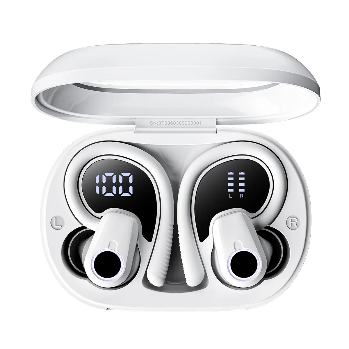 Blackview AirBuds 60 IPX4 Waterproof Bluetooth 5.3 Half In-ear TWS Earbuds with Earhooks
