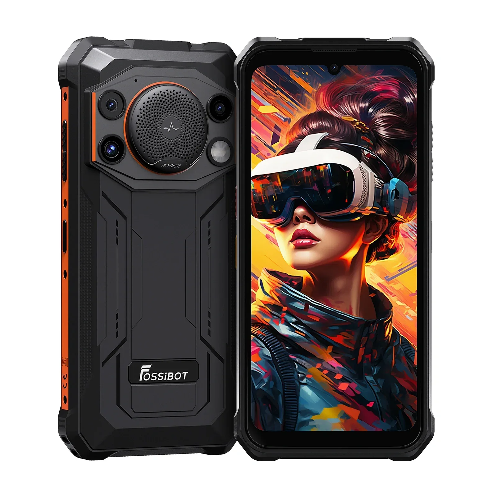 FOSSiBOT F110L 128dB Speaker 6.745-inch 8+128GB Tiger T615 CPU 50MP+8MP 10000mAh 120LM Flashlight 4G Rugged Phone