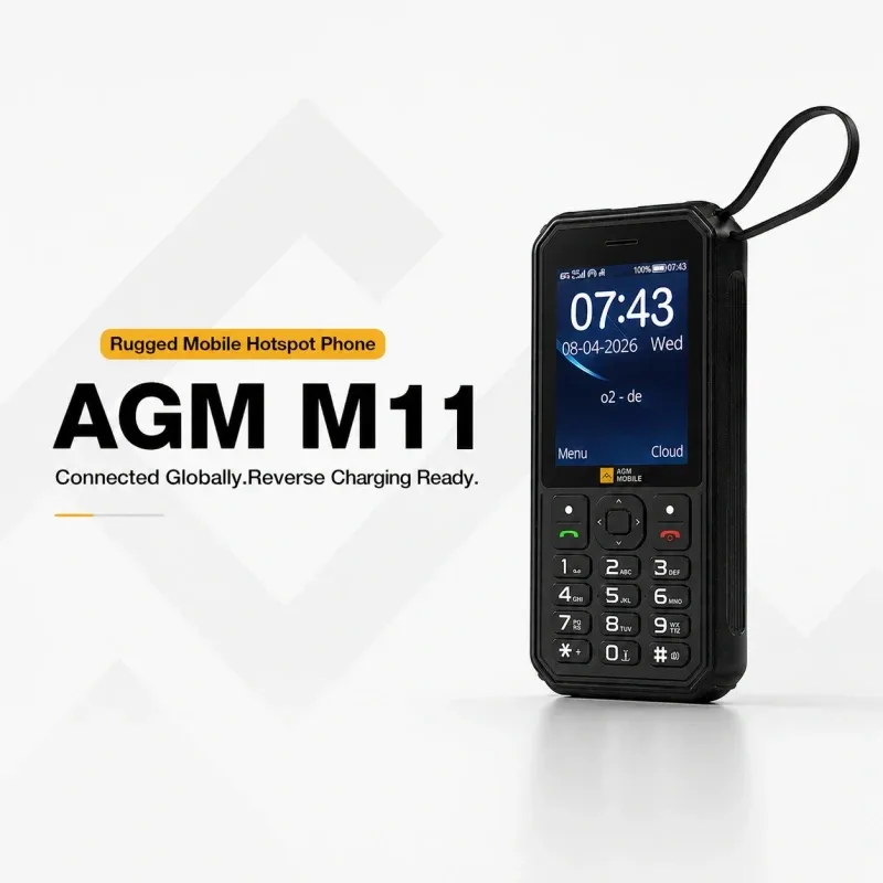AGM M11 | 4G Hotspot Phone｜Portable WiFi Hotspot｜4000mAh Battery｜IP68/IP69K Waterproof｜Wired Reverse Charging｜FM Radio｜3.5mm Jack
