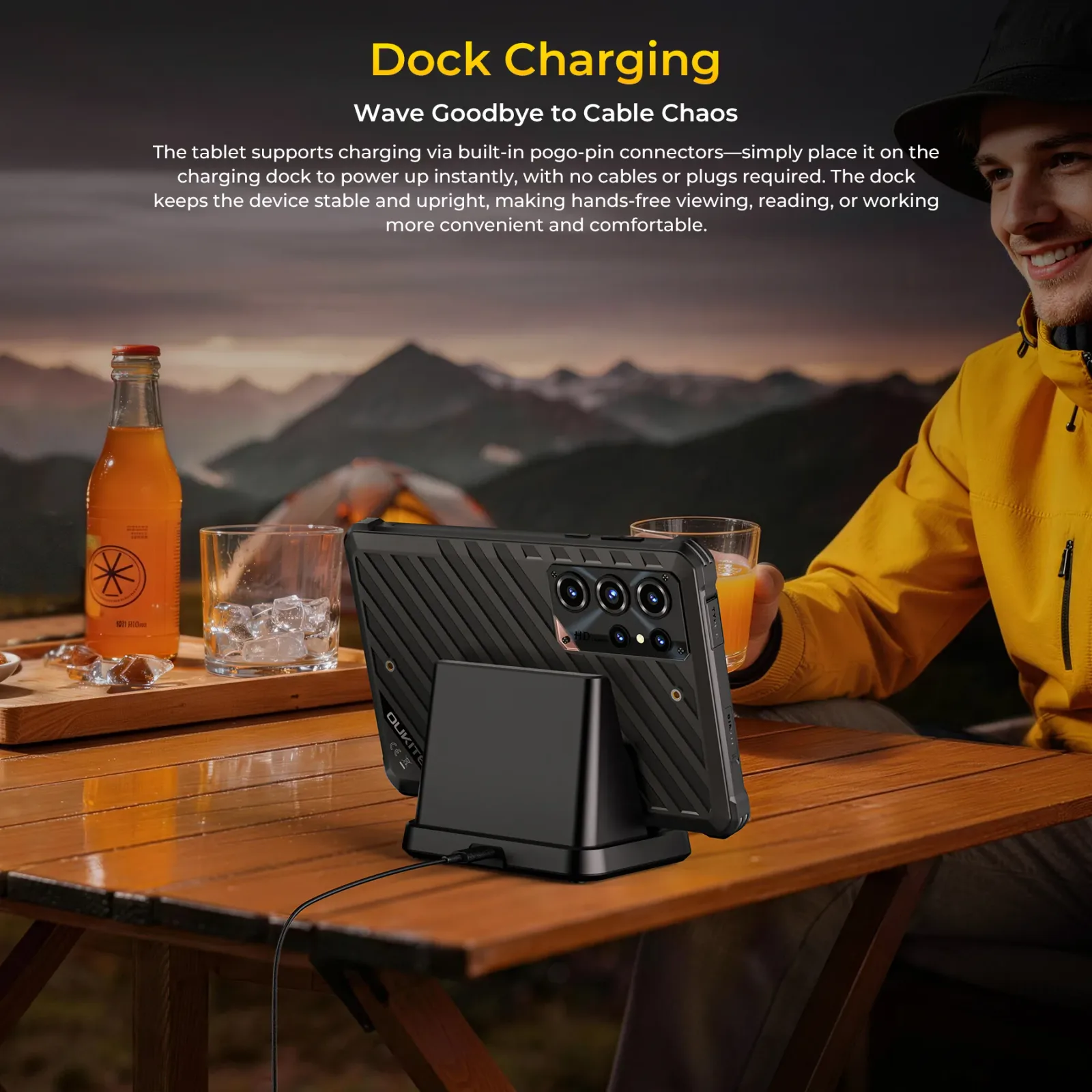 OUKITEL RT11 5G Rugged Tablet 8" Display 10000mAh Battery 16MP AI Camera Android 16(8GB+128GB)