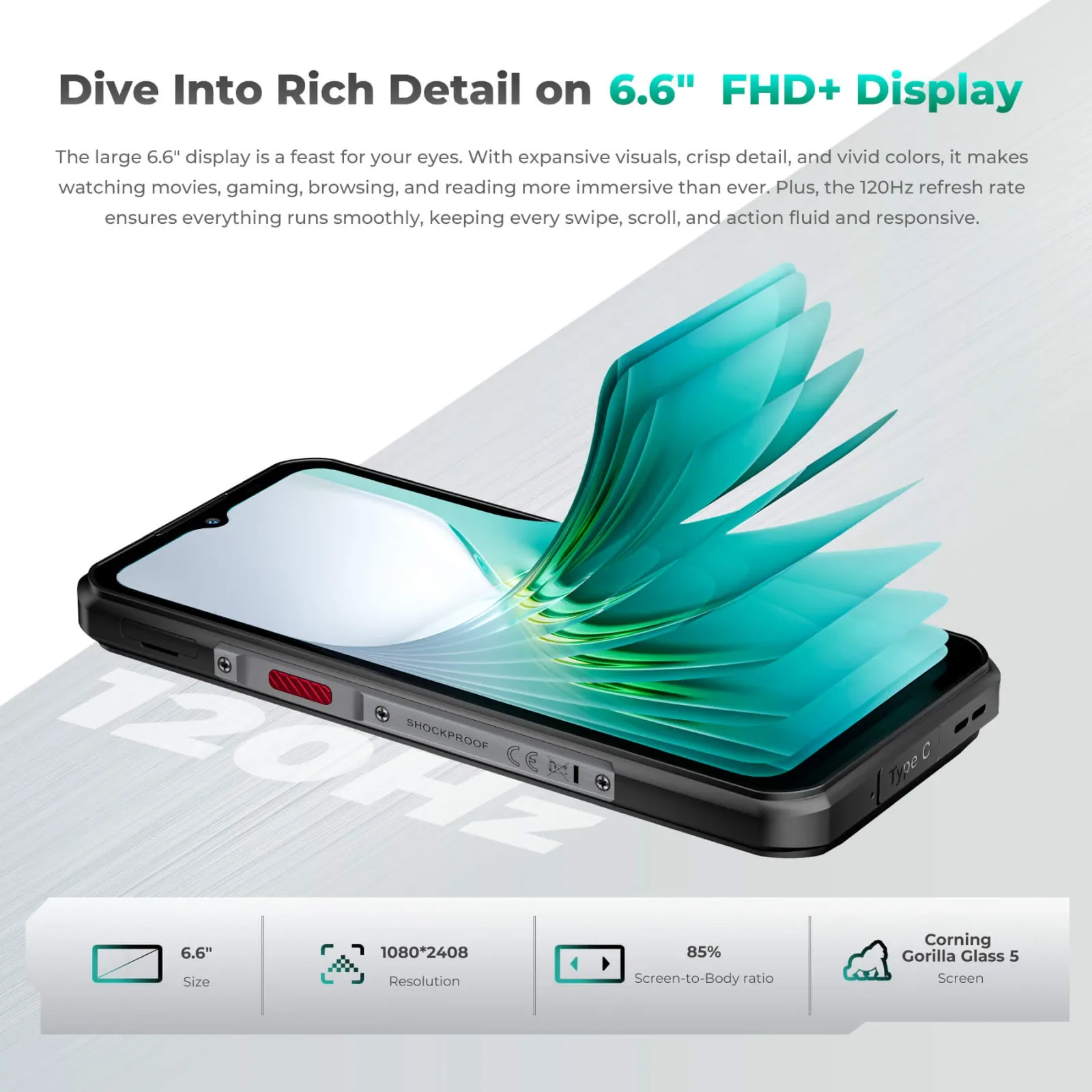 Oukitel WP62 5G Rugged Phone 6.6-inch 11000mAh Battery 108MP Android 15 with NFC(16GB+512GB)