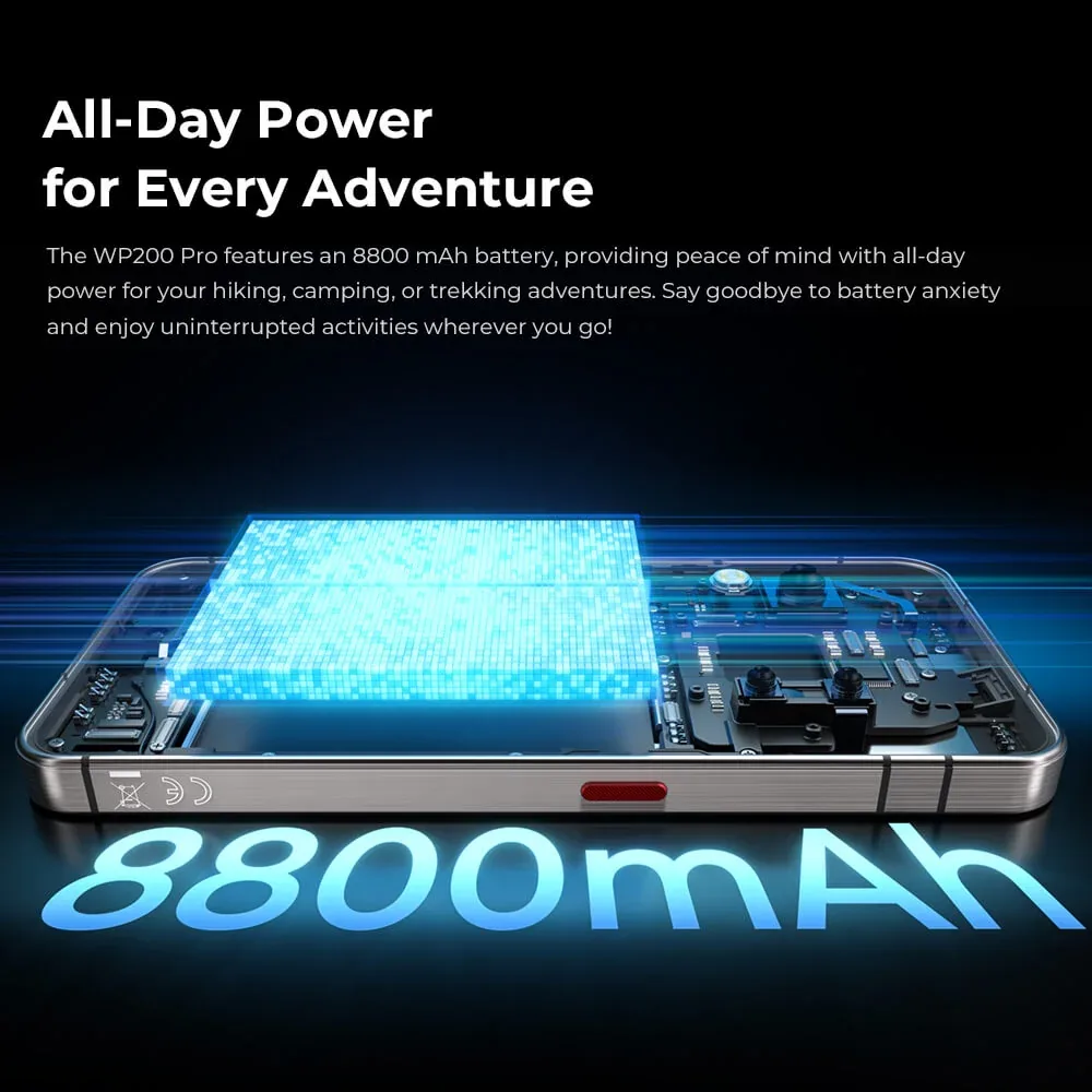 Oukitel WP200 Pro - World's First Modular Rugged Phone with a Detachable Earphone/SmartWatch, AI-enabled, 5G, 6.7'' AMOLED Display, 8800 mAh, Android 15 (24GB+ITB NFC)