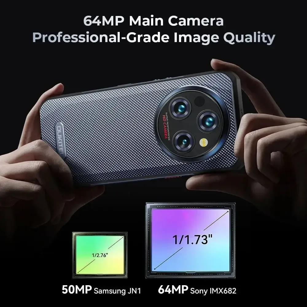 Oukitel WP35 5G Rugged Phone 6.6-inch 2.4K 11000mAh Battery 64MP Android 14(24GB+256GB NFC)