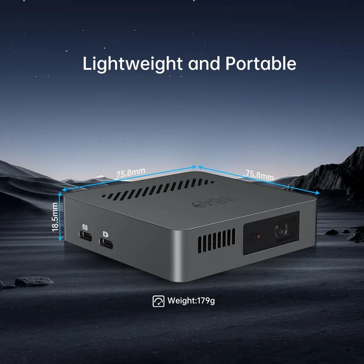 8849 Mars - USB Mini Projector, 720p HD, 100 Lumen, Plug & Play, No Battery, Portable