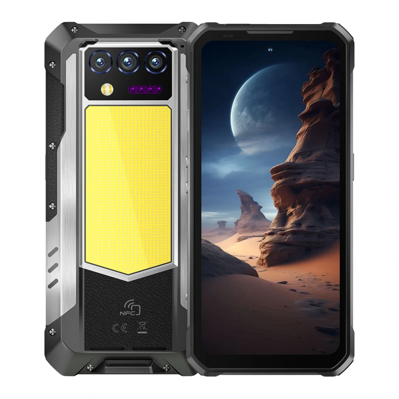 OUKITEL WP100 Plus 4G Rugged Phone 33000mAh Battery 1200-Lumen Camping Light