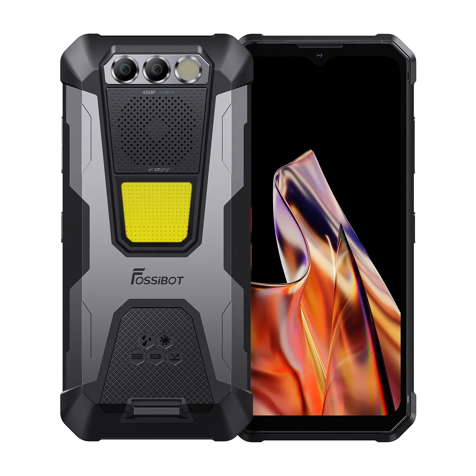 FOSSiBOT F106 Pro 15GB+256GB 103db Big Speaker 3W Camping lights 12000mAh 6.58-Inch Rugged Phone