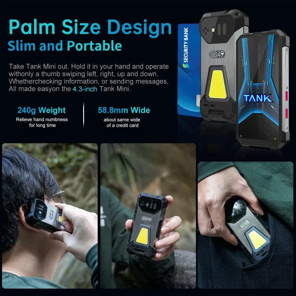 TANK Mini 4G Rugged Phone – Small Rugged Phone, 100MP Camera & 5800mAh Battery