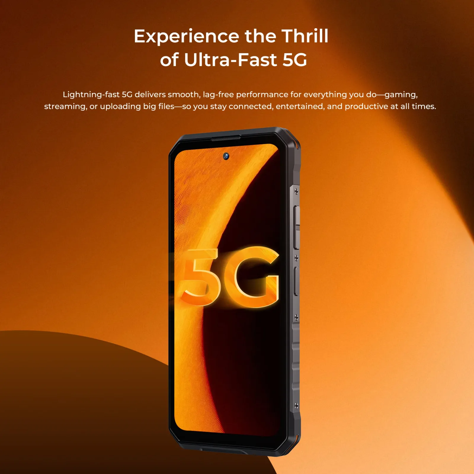 OUKITEL WP58 Pro 5G Rugged Phone 6.7-inch 10,000mAh Battery 64MP Camera Camping Light Android 15(8GB+512GB NFC)