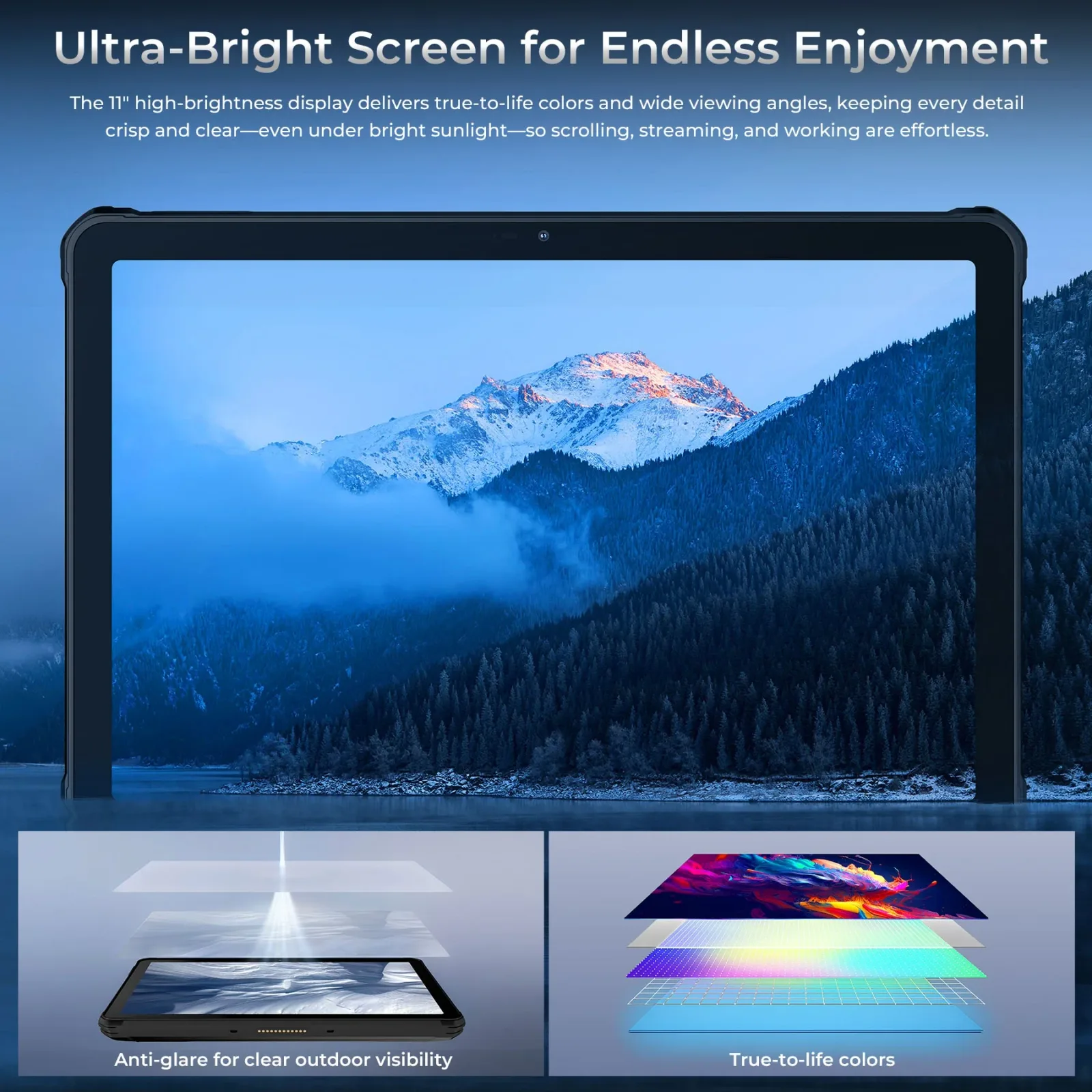 OUKITEL RT10 5G Rugged Tablet 11" Dimensity 7400X 25000mAh Battery 64MP Camera Android 15(12GB+512GB)