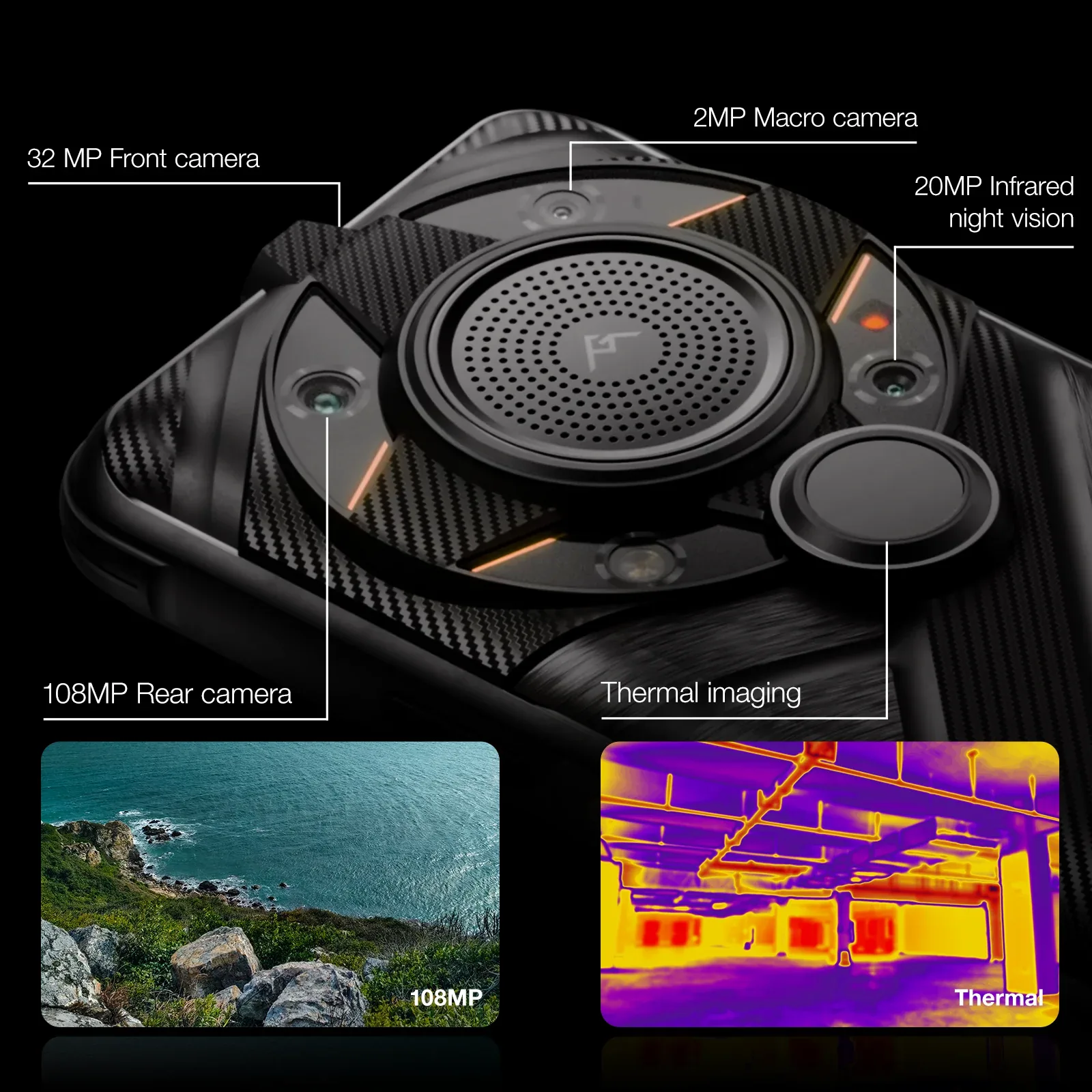 AGM G2 Guardian | 5G Unlocked Rugged Smartphone | Thermal Monocular Long Detection Range: 500m/yd | 10 mm Objective Lens