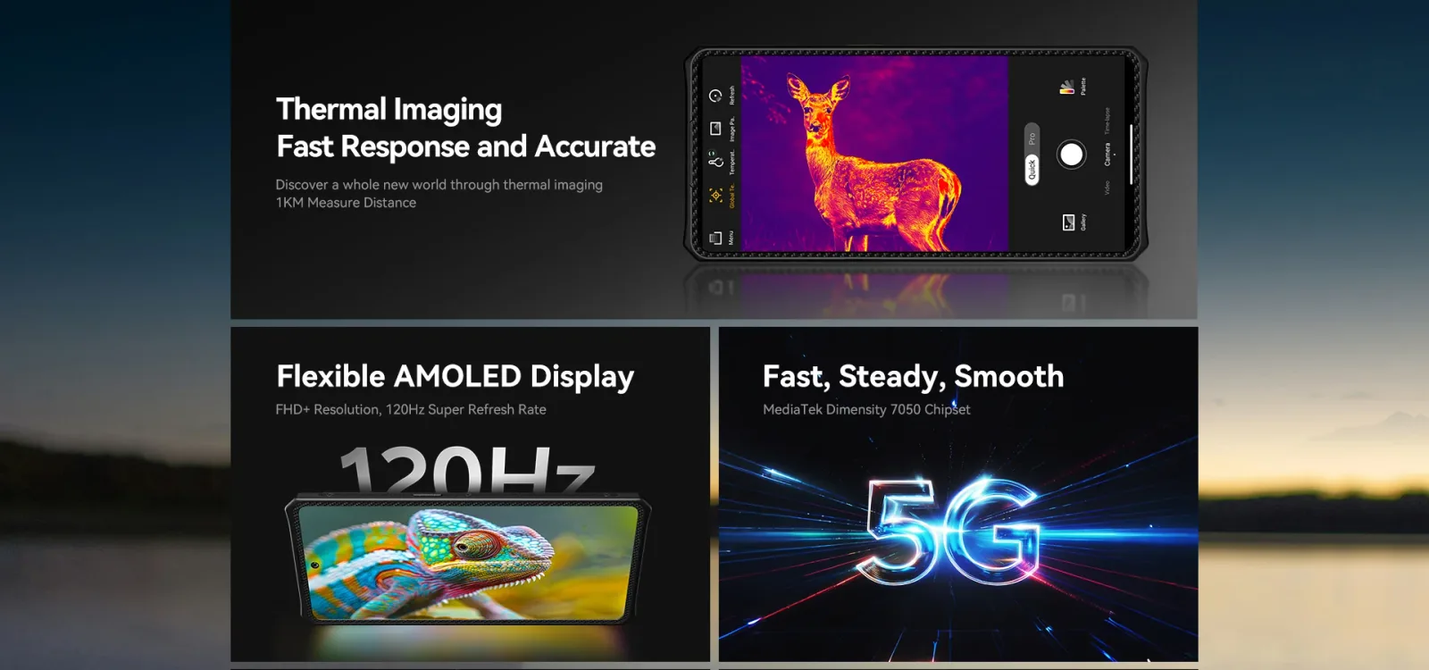 IIIF150 Raptor 5G 16GB 512GB Thermal Rugged Phone