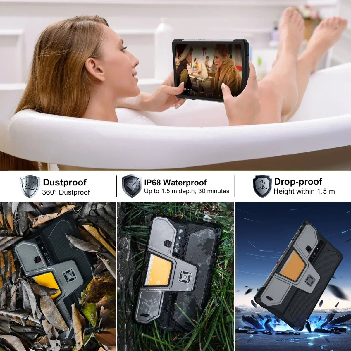 TANK Pad - 5G Rugged Tablet with 100lm DLP Projector & 21,000mAh Battery - Big Screen Anywhere