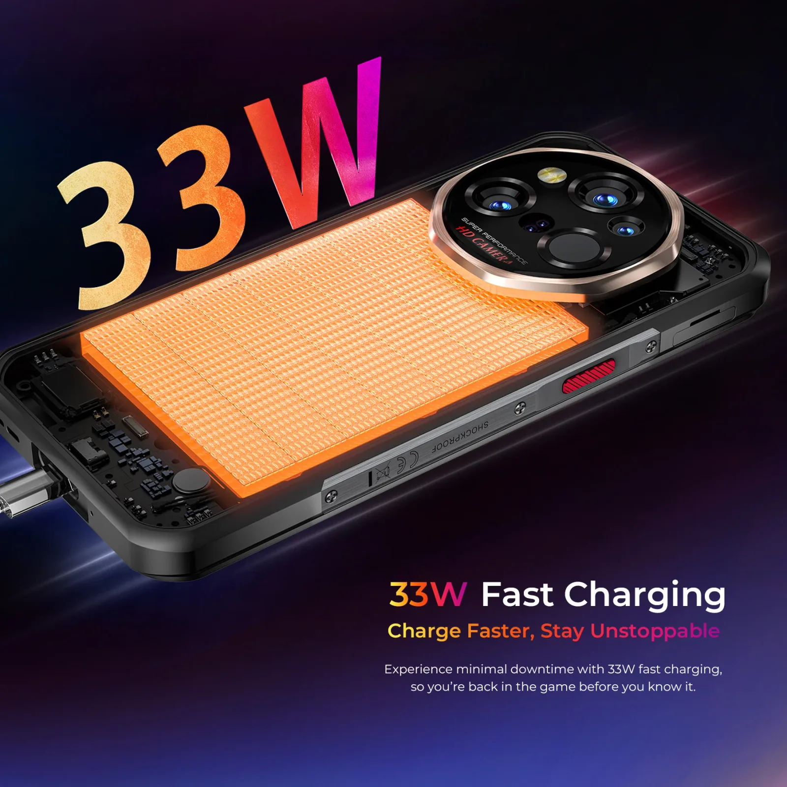 OUKITEL WP55 Ultra 5G Rugged Phone 6.6'' HD+ Display 11,000mAh Big Battery 108MP Thermal Imaging Camera Android 15(12GB+512GB)