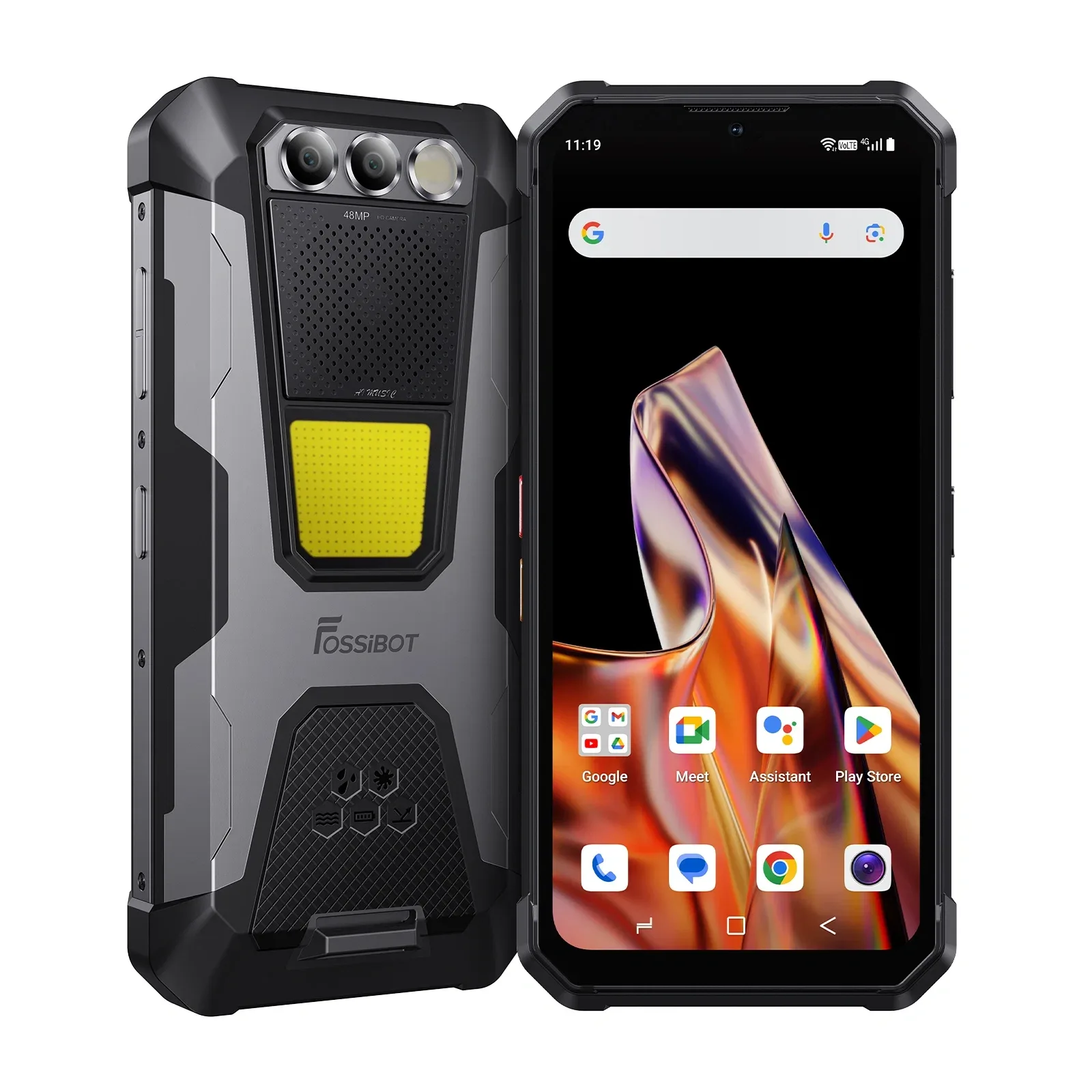 FOSSiBOT F106 Pro 15GB+256GB 103db Big Speaker 3W Camping lights 12000mAh 6.58-Inch Rugged Phone