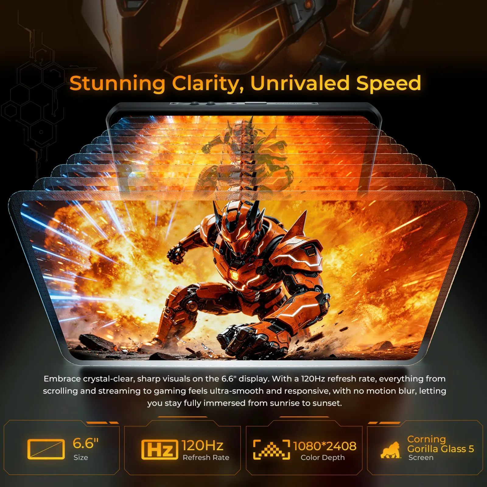 OUKITEL WP66 5G Rugged Phone 6.6'' FHD+ Display 11,000mAh Big Battery 108MP Camera Android 16(12GB+512GB NFC)