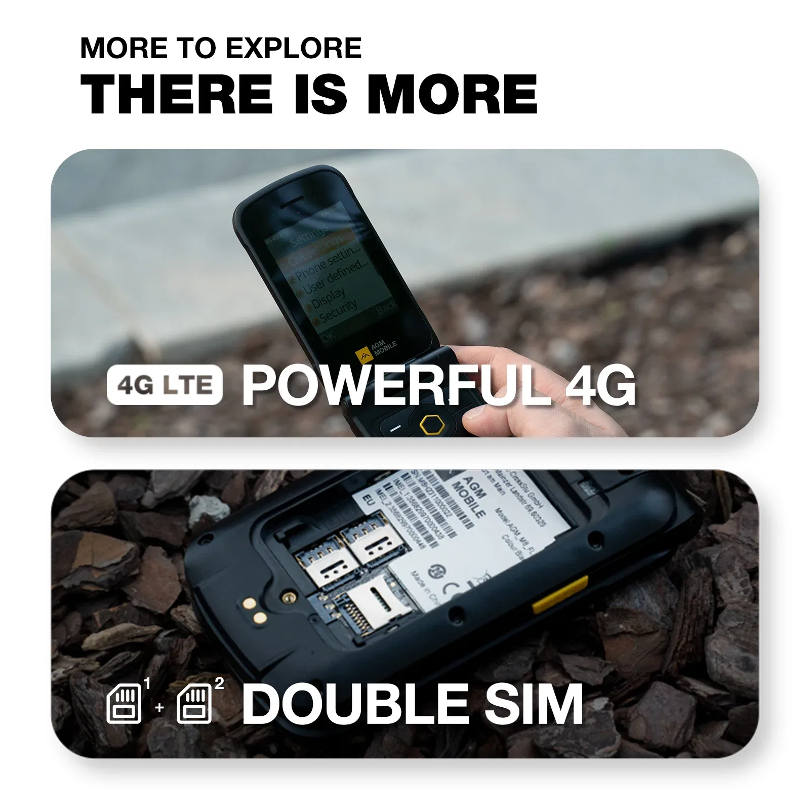 AGM M8 FLIP Security+ | Rugged Flip Phone | Secure Data | Reduced vulnerabilities | Zero tracking | US Warehouse