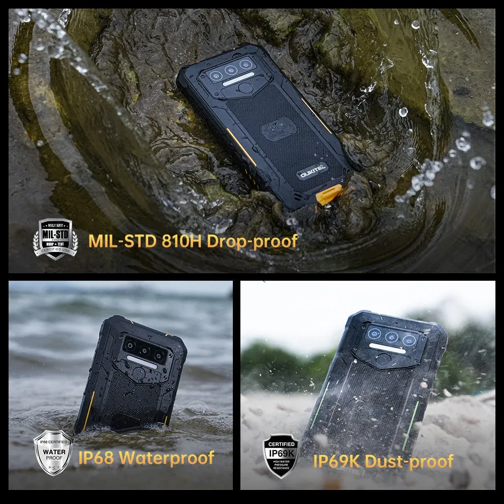 Oukitel WP23PLUS 4G Rugged Phone 6.52-inch 10600mAh Big Battery 13MP Camera Android 13(8GB+256GB NFC)
