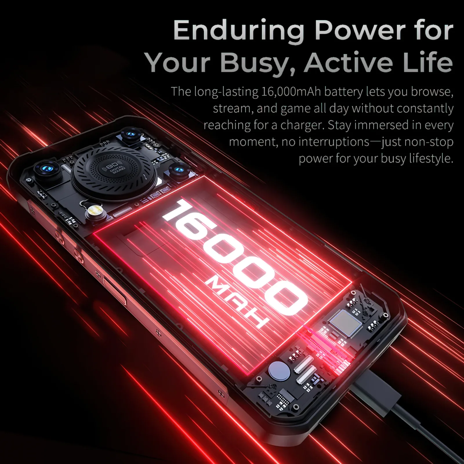 Oukitel WP56 5G Rugged Phone 6.8''FHD+Display 16000mAh Big Battery 108MP Camera Android 15(12GB+512GB NFC)