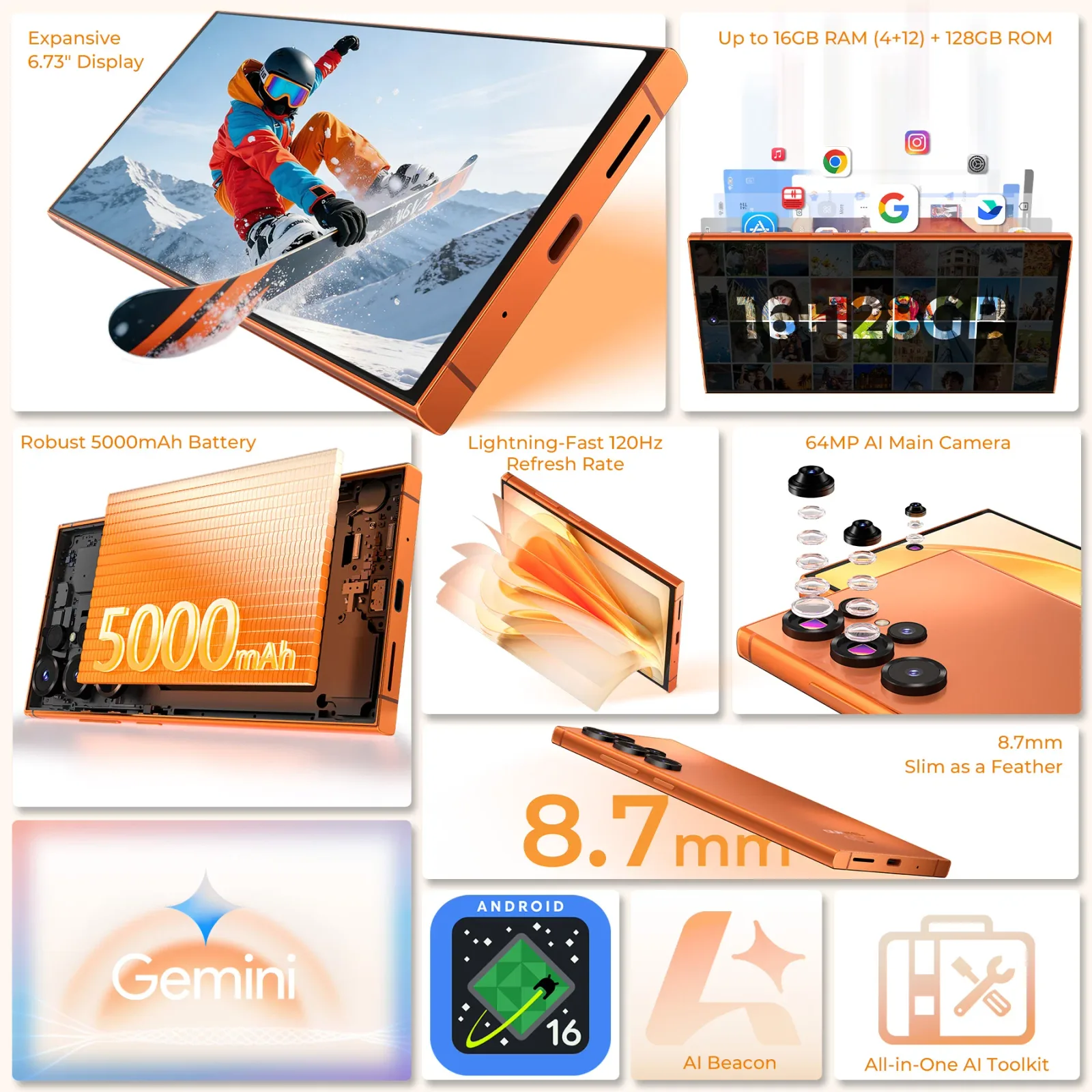 OUKITEL C67-EV 8.7mm Ultra-Slim Smartphone with 6.73" Display & 5000mAh Battery